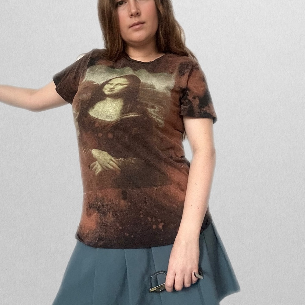 MONA LISA distressed and faded bleach dyed grunge spatter soft tee